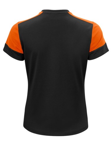 Tee shirt femme manches courtes bicolore Prime Printer orange vue 2 cotepro.fr