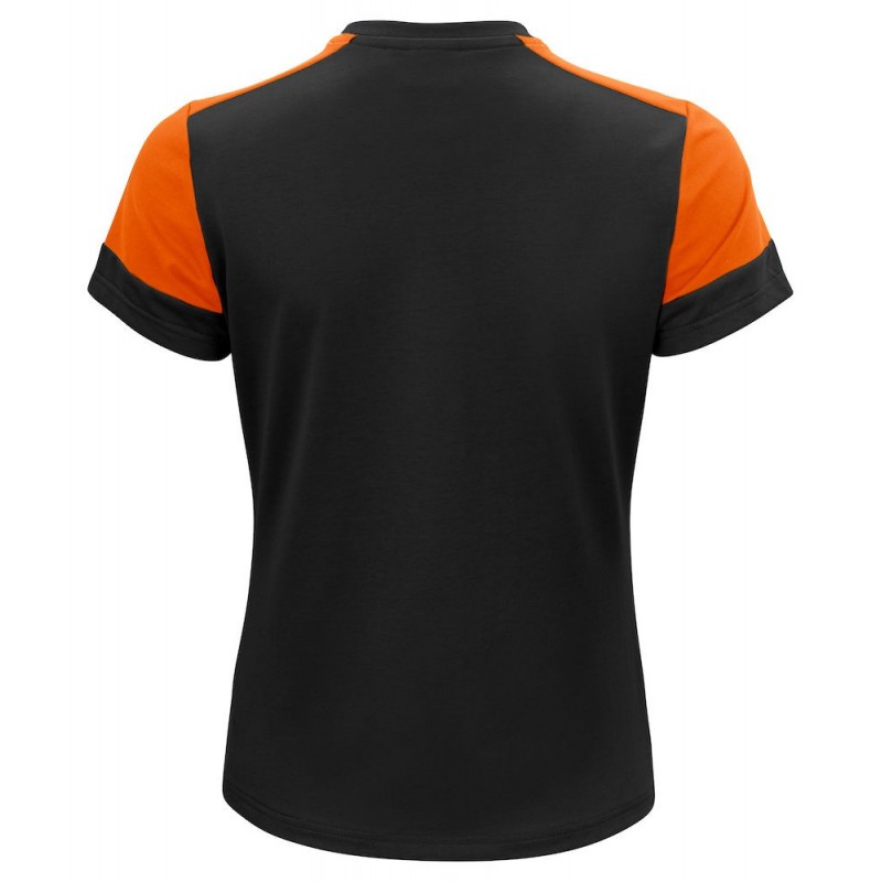 Tee shirt femme manches courtes bicolore Prime Printer orange vue 1 cotepro.fr