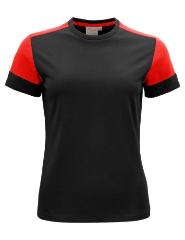 Tee shirt femme manches courtes bicolore Prime Printer rouge vue 1 cotepro.fr