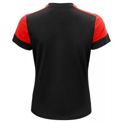 Tee shirt femme manches courtes bicolore Prime Printer rouge vue 2 cotepro.fr
