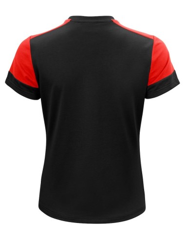 Tee shirt femme manches courtes bicolore Prime Printer rouge vue 2 cotepro.fr