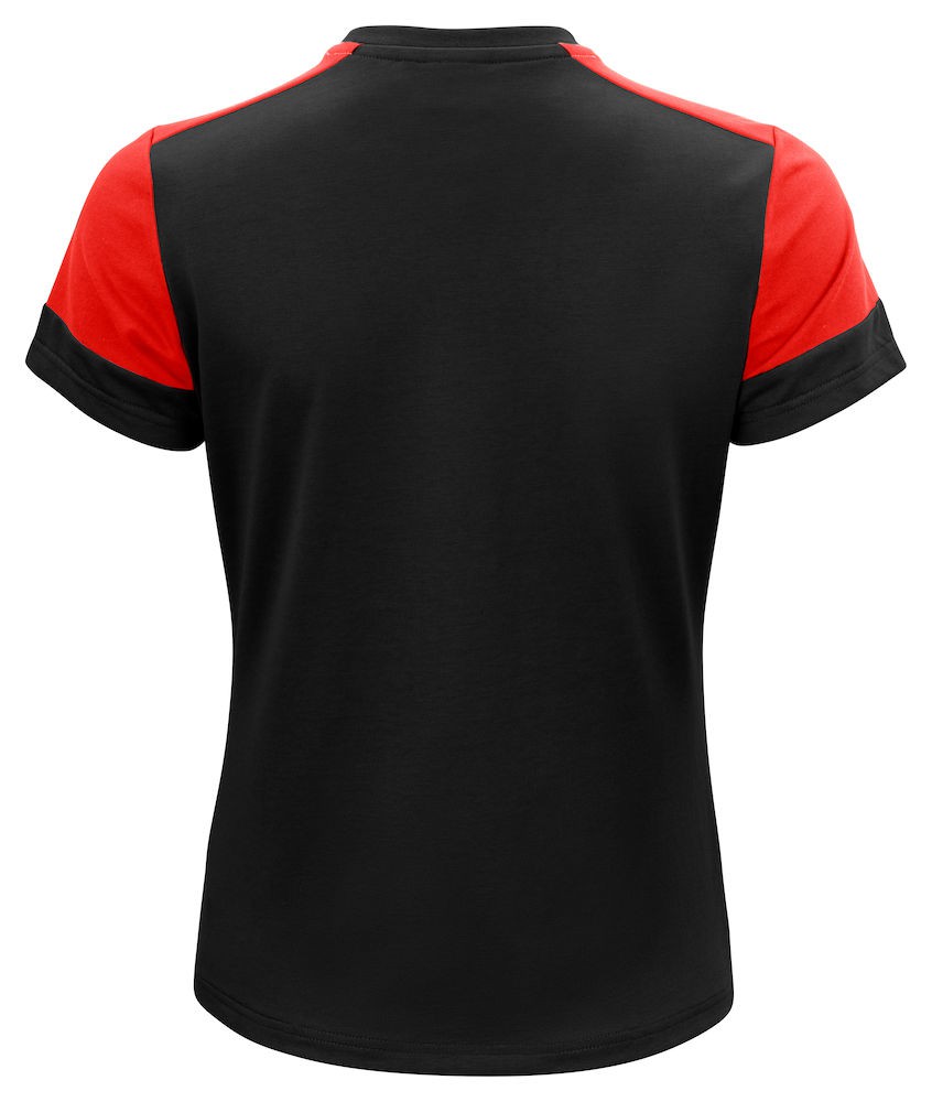 Tee shirt femme manches courtes bicolore Prime Printer rouge vue 1 cotepro.fr