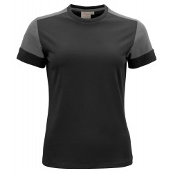 Tee shirt femme manches courtes bicolore Prime Printer gris vue 1 cotepro.fr