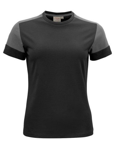 Tee shirt femme manches courtes bicolore Prime Printer gris vue 1 cotepro.fr