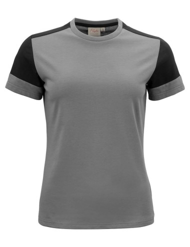 Tee shirt femme manches courtes bicolore Prime Printer noir vue 1 cotepro.fr