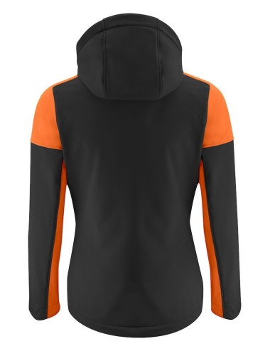 Veste softshell impermeable femme bicolore prime Printer noir orange vue 2 cotepro.fr