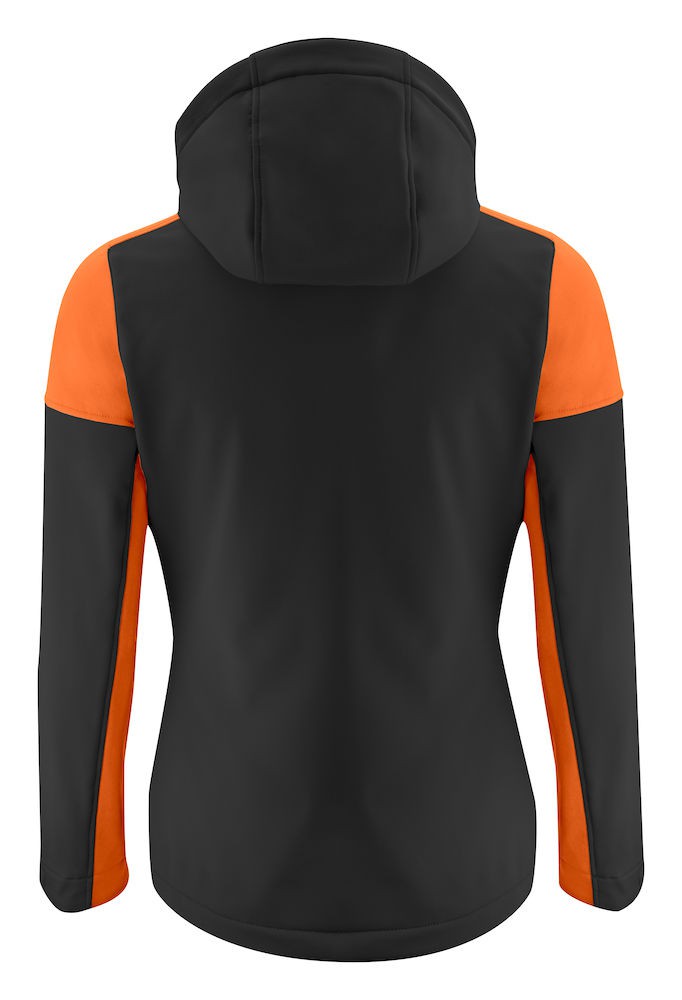 Veste softshell impermeable femme bicolore prime Printer noir orange vue 1 cotepro.fr