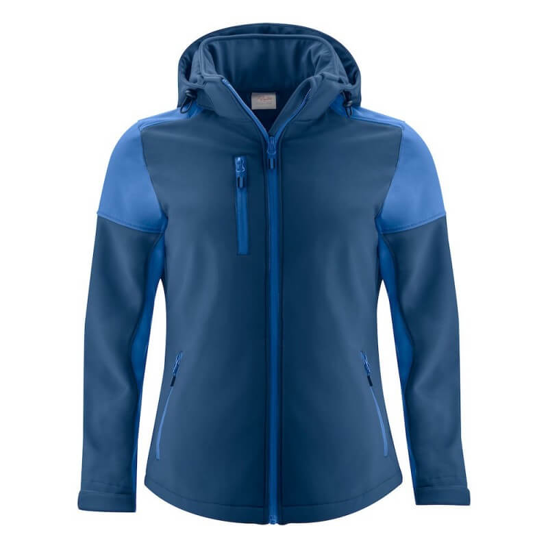 Veste softshell impermeable femme bicolore prime Printer bleu vue 1 cotepro.fr