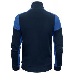 Gilet sweat bicolore zippe femme col polo Prime Printer vue 2 bleu cotepro.fr