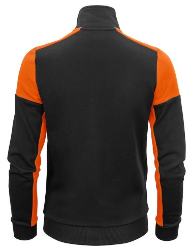 Gilet sweat bicolore zippe femme col polo Prime Printer vue 2 orange cotepro.fr