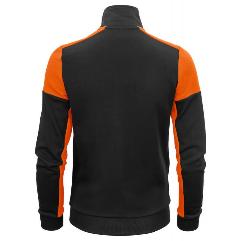 Gilet sweat bicolore zippe femme col polo Prime Printer vue 1 orange cotepro.fr