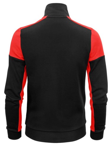 Gilet sweat bicolore zippe femme col polo Prime Printer vue 2 rouge cotepro.fr