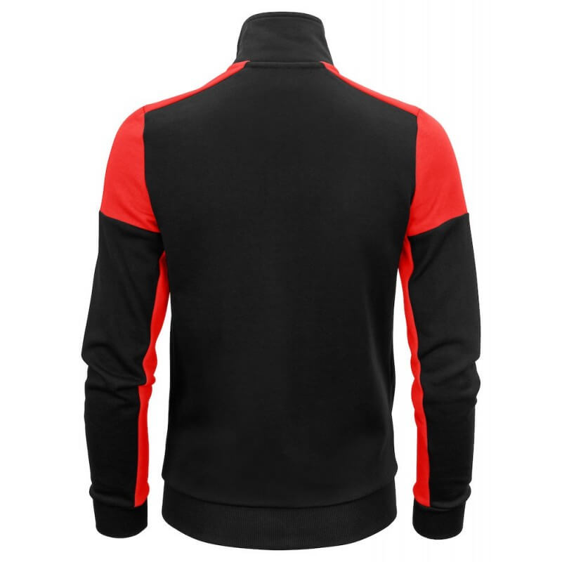 Gilet sweat bicolore zippe femme col polo Prime Printer vue 1 rouge cotepro.fr