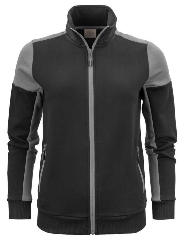 Gilet sweat bicolore zippe femme col polo Prime Printer vue 1 gris cotepro.fr