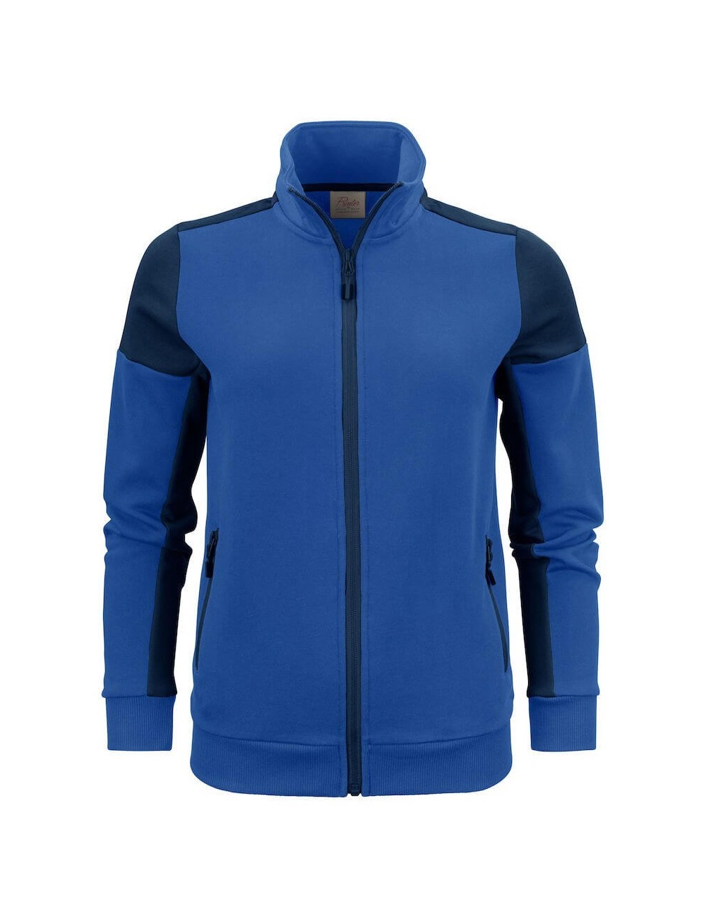 Gilet sweat bicolore zippe femme col polo Prime Printer vue 1 bleu marine cotepro.fr