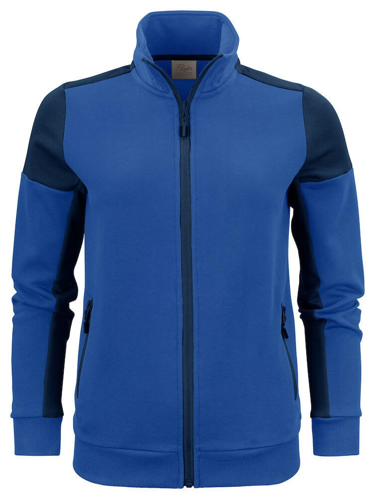 Gilet sweat bicolore zippe femme col polo Prime Printer vue 1 bleu marine cotepro.fr