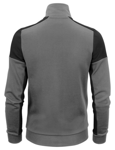 Gilet sweat bicolore zippe femme col polo Prime Printer vue 2 gris noir cotepro.fr