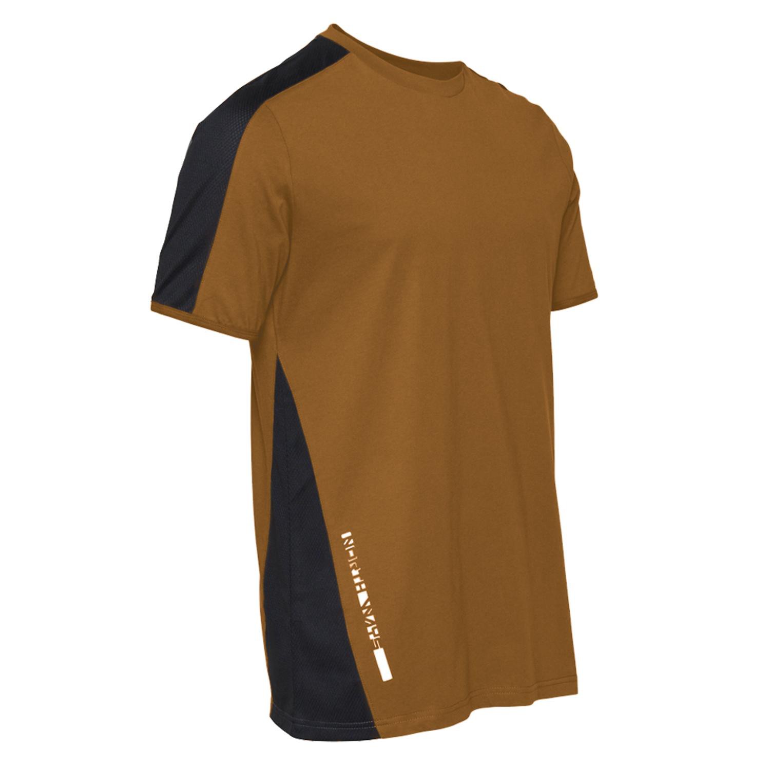 Tee shirt manches courtes contraste Andy North Ways marron vue 1 cotepro.fr