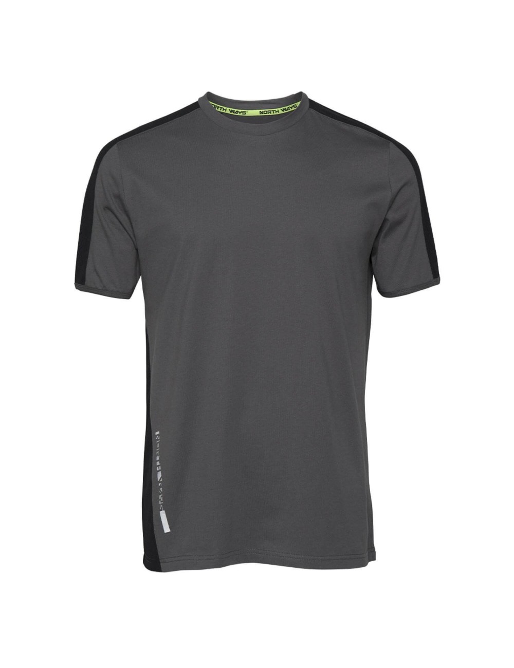 Tee shirt manches courtes contraste Andy North Ways gris vue 1 cotepro.fr