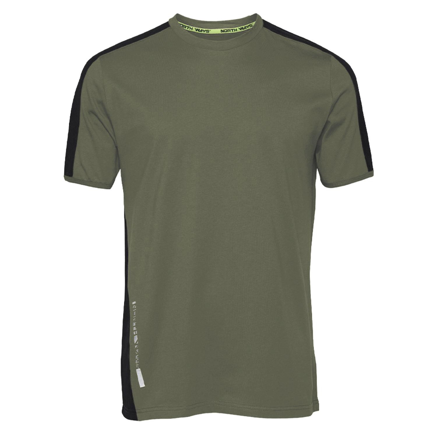 Tee shirt manches courtes contraste Andy North Ways vert vue 2 cotepro.fr