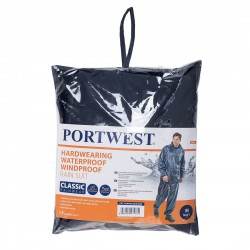 Ensemble pluie impermeable pantalon + veste Portwest marine paquet cotepro.fr