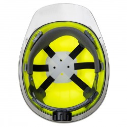Casque chantier visiere transparente skyview Portwest jaune vue 2 cotepro.fr