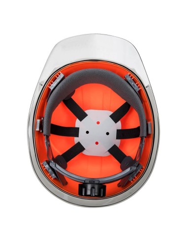 Casque chantier visiere transparente skyview Portwest orange vue 2 cotepro.fr