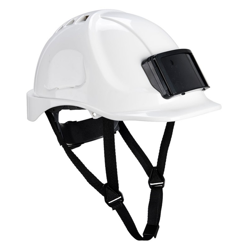 Casque chantier ventile porte badge endurance Portwest blanc vue 1 cotepro.fr