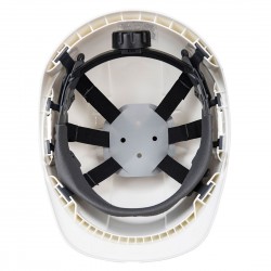 Casque chantier ventile porte badge endurance Portwest blanc vue 2 cotepro.fr