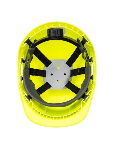 Casque chantier ventile porte badge endurance Portwest jaune vue 2 cotepro.fr