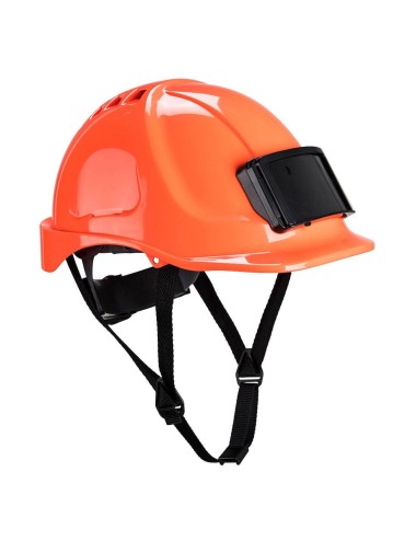 Casque chantier ventile porte badge endurance Portwest orange vue 1 cotepro.fr