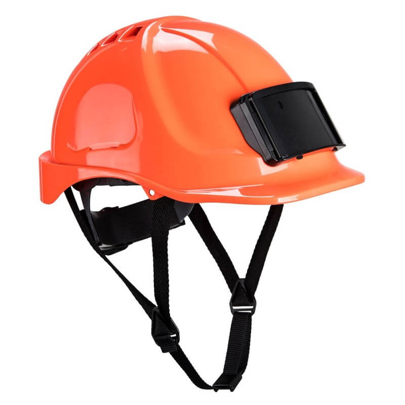 Casque chantier ventile porte badge endurance Portwest orange vue 1 cotepro.fr