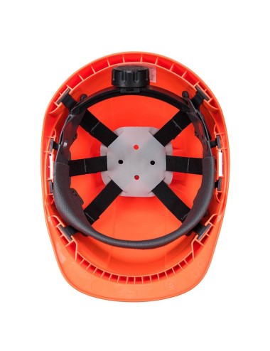 Casque chantier ventile porte badge endurance Portwest orange vue 2 cotepro.fr