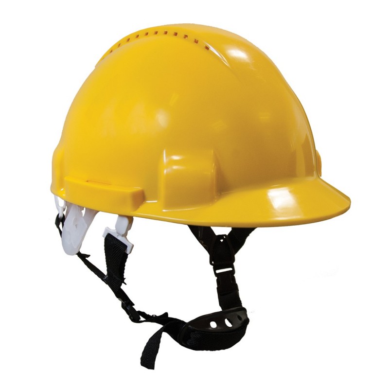 Casque chantier ventilé avec visière blanc bleu norme 397 homme femme