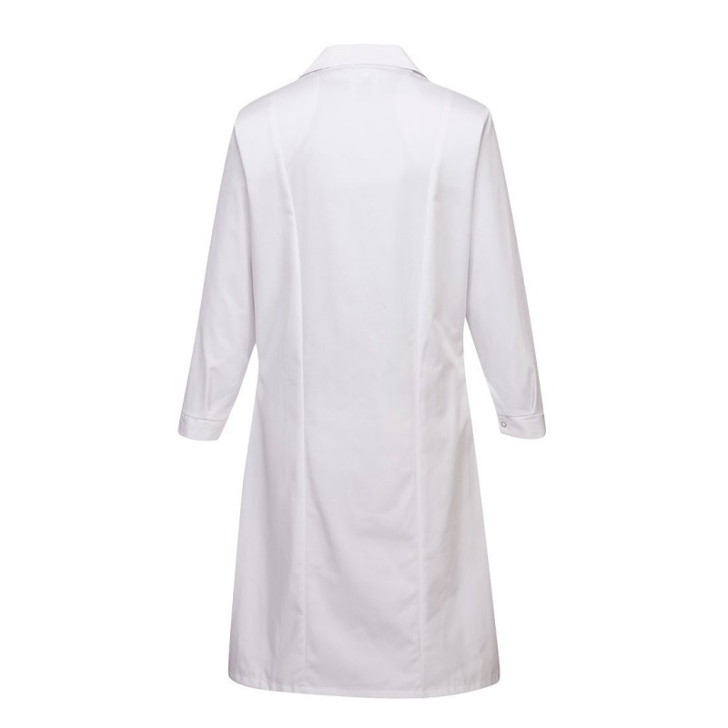 Blouse laboratoire femme manches longues princesse Portwest blanc vue 1 cotepro.fr