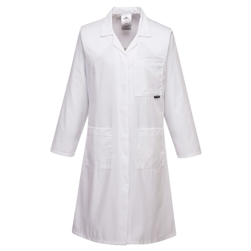 Blouse laboratoire femme manches longues Standard Portwest blanc vue 1 cotepro.fr