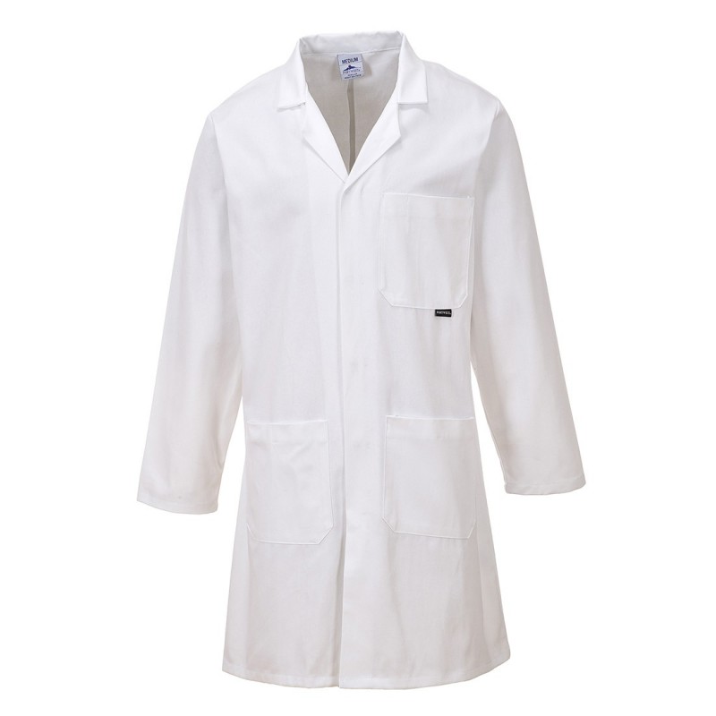 Blouse laboratoire homme manches longues Standard Portwest blanc cotepro.fr