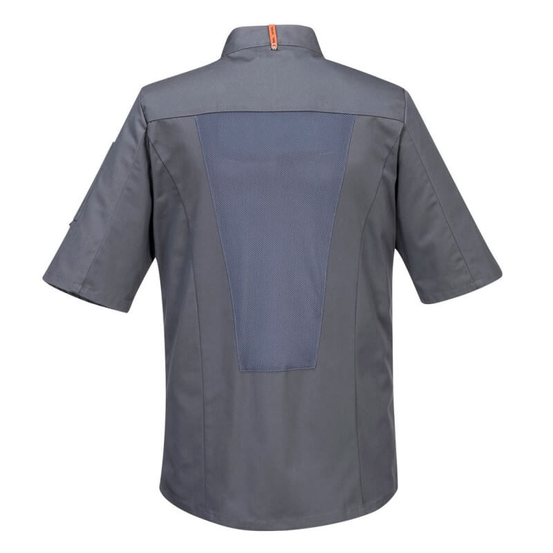 Veste de cuisinier manches courtes Meshair Portwest gris cotepro.fr