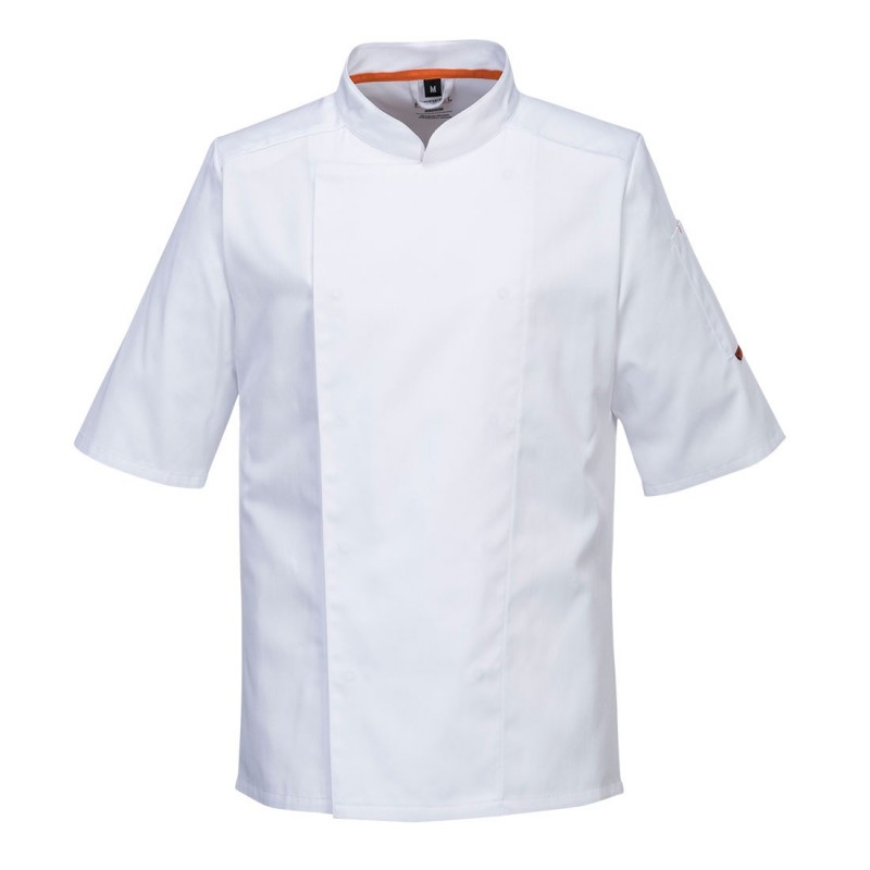 Veste de cuisinier manches courtes Meshair Portwest blanc cotepro.fr