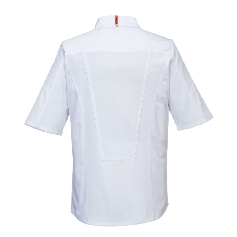 Veste de cuisinier manches courtes Meshair Portwest blanc cotepro.fr