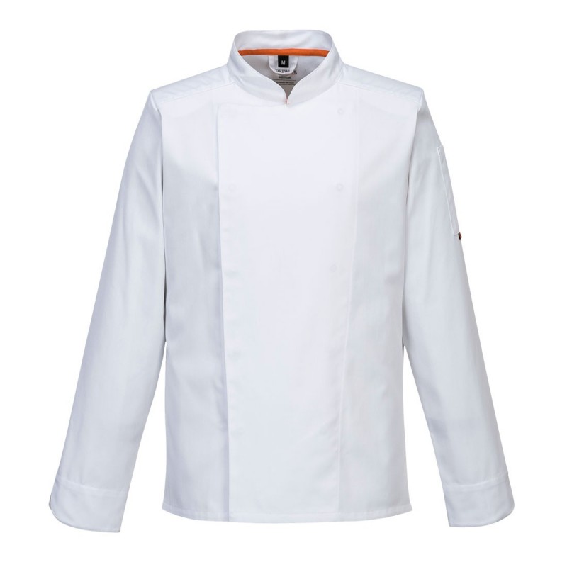 Veste de cuisinier manches longues Meshair Portwest blanc cotepro.fr