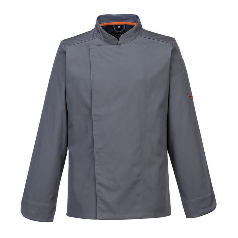 Veste de cuisinier manches longues Meshair Portwest gris cotepro.fr