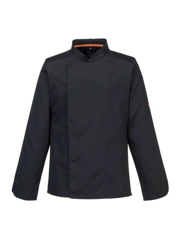 Veste de cuisinier manches longues Meshair Portwest noir cotepro.fr