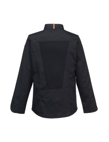 Veste de cuisinier manches longues Meshair Portwest dos noir cotepro.fr