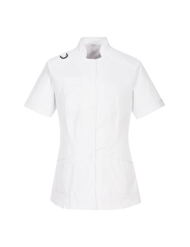 Tunique manches courtes femme travail sante hygiene LW21 Portwest blanc  cotepro.fr