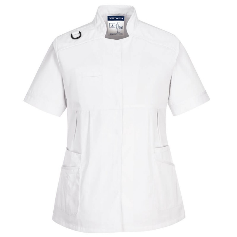 Tunique manches courtes femme travail coupe maternite LW22 Portwest blanc cotepro.fr