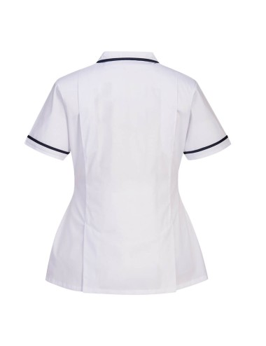 Tunique manches courtes femme travail classique stretch LW17 Portwest blanc cotepro.fr