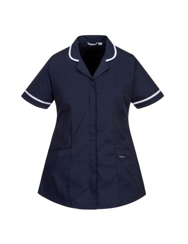 Tunique manches courtes femme travail classique stretch LW17 Portwest marine cotepro.fr