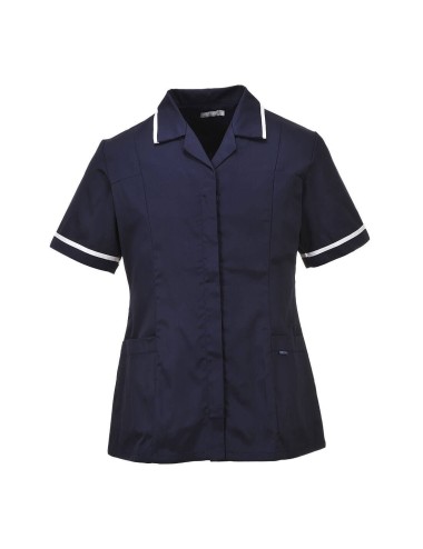 Tunique manches courtes femme travail classique LW20 Portwest marine cotepro.fr