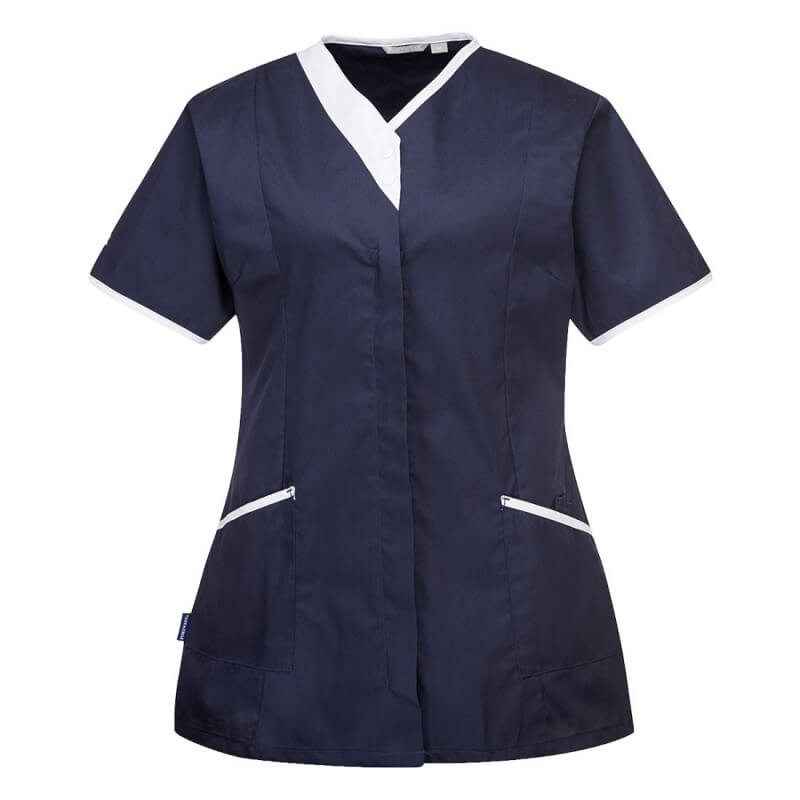 Tunique manches courtes femme travail moderne LW13 Portwest navy cotepro.fr